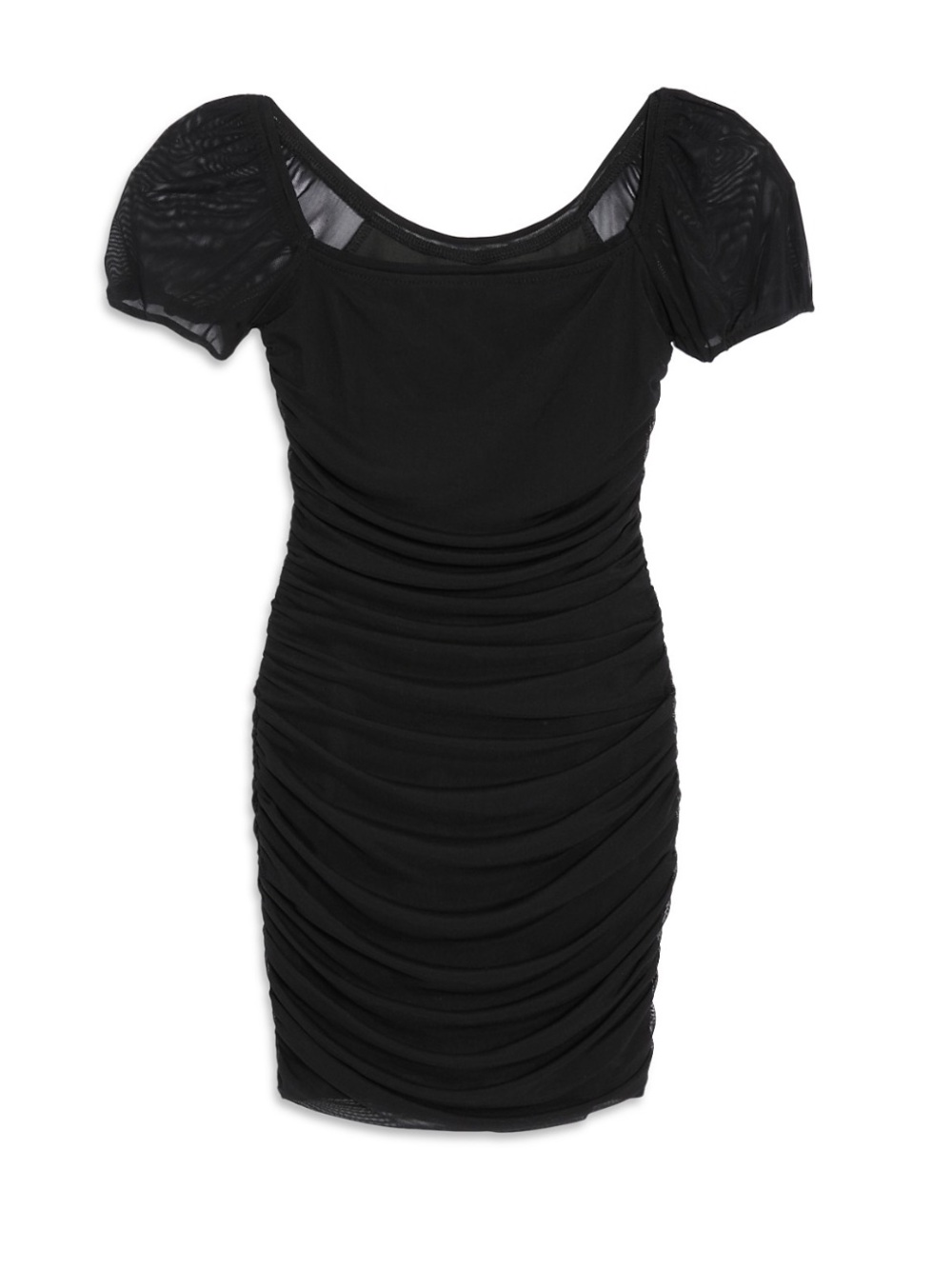Katie J NYC Black Ruched Short Sleeve Bodycon Dress size girls XL